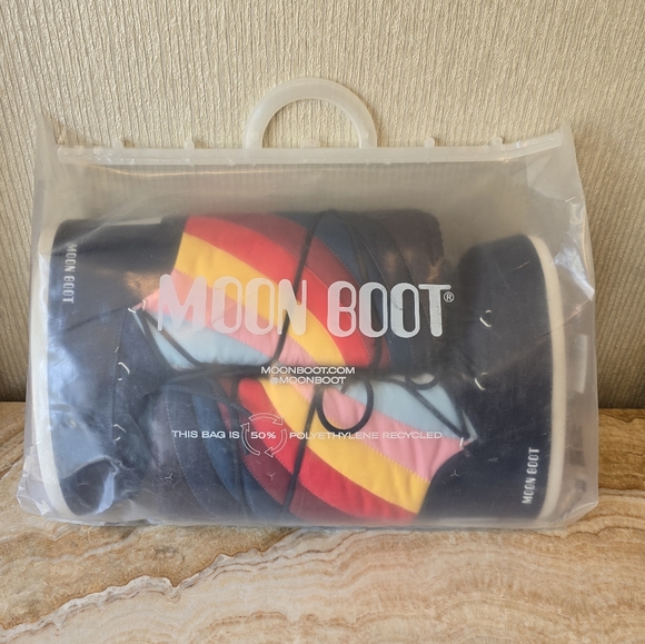 Moon Boot Rainbow Boot Moon Boots Navy Rainbow Snow Boots - Picture 5 of 15